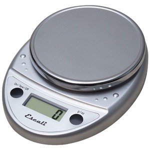 lot 6272189 image: Escali Primo Digital Food Scale Multi-Functional Kitchen Scale and Baking Scale for Precise Weight Measuring and Portion Control, 8.5 x 6 x 1.5 inches, Chrome