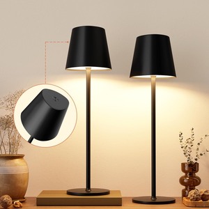 lot 6272205 image: Kakanuo Cordless Table Lamp, 3 Color Stepless Dimming, 5000mAh Rechargeable Battery Powered, Outdoor LED Lamps, for Dining Room, Living Room, Bedroom, Bar, Cafe, Restaurant, Patio, Camping - Black