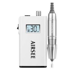 lot 6272211 image: AIRSEE Rechargeable 30000RPM Electric Nail Drill Professional Portable E File Machine for Acrylic Nail Natural Extension Gel Nails Polish Cuticle, Cordless High Speed for Salon Home Use E8 White