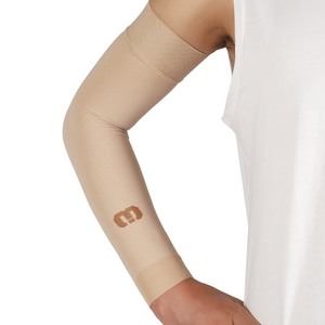 lot 6272222 image: MGANG Lymphedema Compression Arm Sleeve for Women Men, Opaque, 15-20 mmHg Compression Full Arm Support with Silicone Band, Relieve Swelling, Edema, Post Surgery Recovery, Single Beige M