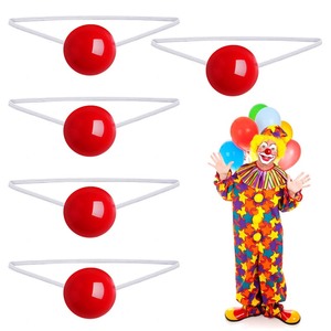 lot 6272225 image: STOBOK 5Pcs Clown Nose Light Up Clown Nose Flashing Red Clown Nose for Christmas Carnival Costume Party Dress Up Cosplay Nose Props