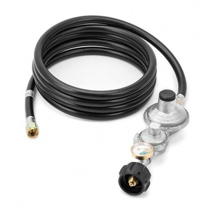 lot 6272228 image: Stanbroil Vertical Two Stage Propane Regulator with 10ft Hose and Gauge, QCC1Type1 Connector for Gas Grills RV Appliance Generator