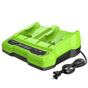 lot 6272240 image: Greenworks 24V Dual Port Battery Charger (Genuine Greenworks Charger)