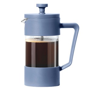 lot 6272241 image: Oggi French Press Coffee Maker (12oz)- Borosilicate Glass, Coffee Press, Single Cup French Press, 3 cup Capacity, Blue