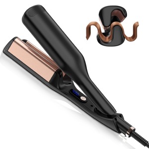 lot 6272242 image: WEEYUM Wave Curling Iron Anti-Scald Hair Crimper, 1.25 Inch Curling Iron, Ceramic Hair Waver for Women, 2 Barrel Wavy Hair Curler with 12 Temp for Wide Deep Waves, Dual Voltage for Global Travel