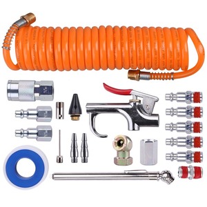 lot 6272244 image: WYNNsky 14 Inch NPT Air Accessory Kit - 20 Piece, Air Compressor Hose Tool Kit with Coil PU HoseBlow GunTire GaugeStorage Case