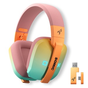 lot 6272259 image: SOMIC G810 Wireless Headset 2.4G Low Latency Headset for PC PS4 PS5 Laptop, Bluetooth 5.2 Wireless Headphone with Built-in Mic, 50H Playtime, RGB Light Foldable for Gamer (Xbox Only Work in Wired)