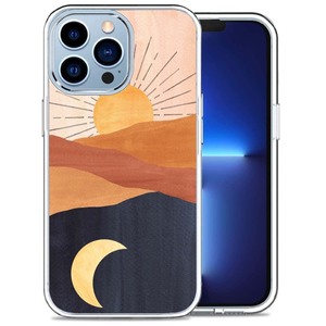 lot 6272261 image: ICWUSA Aesthetic Boho Style Day and Night Pattern Protective case for iPhone 13 Pro Max, Trendy Designed Sun and Moon Pattern TPU Bumper Shockproof iPhone Case Support Wireless Charging