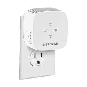 lot 6272265 image: NETGEAR WiFi Range Extender EX2800 - Coverage up to 600 sq.ft. and 15 devices with AC750 Dual Band Wireless Signal Booster & Repeater (up to 750Mbps speed), and Compact Wall Plug Design