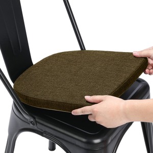lot 6272277 image: BUYUE Friendly Woven Fabric 14x14 Magnetic Cushion for Metal Chair 1 Piece, Enhanced Anti-Slip Seat Pad for Dining Kitchen Cafe Stackable Chair (U-Shape, Brown, 1 Count)