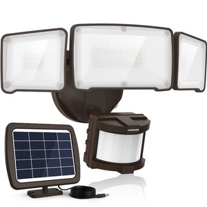lot 6272280 image: LEPOWER 1600LM LED Solar Security Lights Motion Outdoor, Solar Motion Sensor Light, 5500K White Light, IP65 Waterproof Outdoor Flood Solar Light with 3 Adjustable Head for Yard, Garage (�White)
