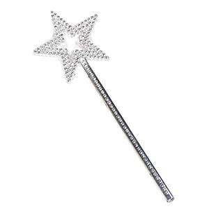 lot 6272282 image: GIYOMI Star Wand, 13 Inches Silver Fairy Princess Angel Wand Sticks for Girls Costume Birthday Party Wedding Halloween Christmas Cosplay-Fairy Wand for Children Over 36 Months of Age