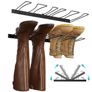 lot 6272286 image: Johamoo Boot Rack, Foldable Hanging Wader Hangers, Wall Mounted Boot Storage Organizer for Entryway, Garage, Closet, Outdoor Cowboy Tall Boot Holder, 2 Pack