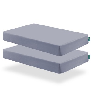 lot 6272291 image: Biloban Crib Sheets Fitted, 2 Pack Crib Sheet Fits for Standard Crib Mattress, Neutral Toddler Bed Sheets for Baby Boys and Girl, Grey, 52X 28