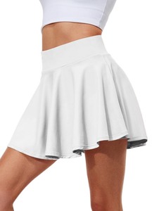 lot 6272294 image: Hiwzffy Pleated Tennis Skirts for Women High Waisted Golf Skorts Tummy Control Skirts with Shorts Pockets Lightweight White L