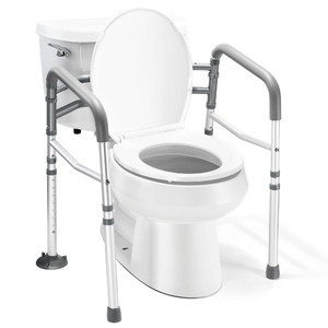 lot 6272299 image: Medical king Toilet Safety Rail - Adjustable Detachable Toilet Safety Frame with Handles Heavy-Duty Toilet Safety Rails Stand Alone - Toilet Safety Rails for Elderly, Handicapped - Fits Most Toilets