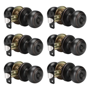 lot 6272323 image: Haidms Oil Rubbed Bronze Door Knobs Interior, Privacy Door Knob for Bedroom, Classic Bronze Interior Door Knobs Round Bathroom Door Hardware(6 Pack)