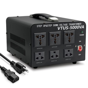 lot 6272325 image: LVYUAN 5000 Watt Voltage Converter Transformer Heavy Duty Step UpDown AC 110V120V220V240V Power Converter with 3 US Outlets, 3 Universal Outlets, Resettable Circuit Breaker protection - Retail $113.84