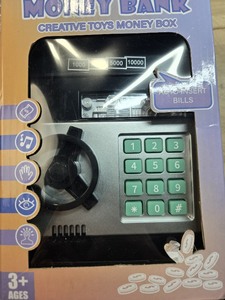 lot 6272341 image: Refasy Piggy Bank for Kids,Money Bank Cash Coin Can ATM Bank with Password Kids Safe Electronic Piggy Bank Kids Toys for 8 Year Old Boys Girls Birthday for Child(Grey)