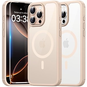 lot 6272343 image: TAURI 3 in 1 for iPhone 16 Pro Max Case, Compatible with MagSafe Not-Yellowing with 2X Screen Protectors, Shockproof Slim Magnetic Case for 16 ProMax, Desert