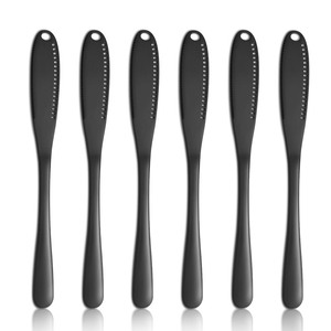 lot 6272375 image: hunnycook 6 PCS Butter Knife, 8.7�� silver Butter Spreader, 3 in 1 Kitchen Gadgets Serrated, Stainless Steel Butter Knife Spreader, Butter Spreader Knife with Holes and Serrations