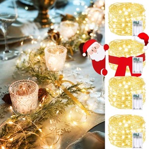 lot 6272380 image: 4 Pack Fairy Lights Battery Operated with Timer, Each 20FT 60LED Christmas String Lights Outdoor Indoor, Cuttable Battery Twinkle Lights for Bedroom Home Wedding DIY Christmas Decorations (Warm White)
