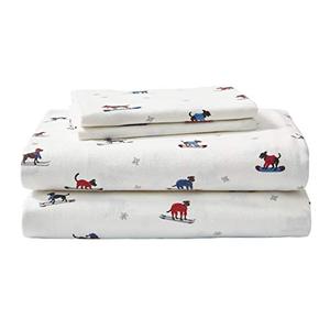 lot 6272387 image: Eddie Bauer - King Sheet Set, Warm Breathable Cotton Flannel Bedding with Deep Pockets, Brushed for Extra Softness, Cozy Home Decor, Oeko-Tex Certified (Ski Patrol, King)