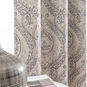 lot 6272394 image: jinchan Grey Curtains for Living Room, Room Darkening Curtains 84 Inch Length 2 Panels Set, Linen Textured Medallion Drapes for Bedroom, Damask Pattern Vintage Window Treatments, Grommet Top Gray