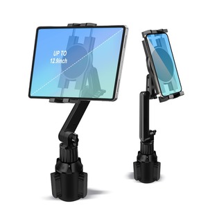 lot 6272400 image: Cup Holder Car Tablet Mount for Truck, 360° Adjustable 15 Long 2-Arm Stand Holder for iPad Pro 12.91110.59.7AirMini 654, Samsung Galaxy TabZ Fold 654, iPhone 1615Pro, 4.7-12.9 Tab &ampPhone