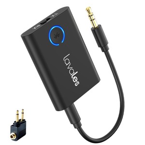 lot 6272417 image: Lavales Bluetooth 5.3 Adapter for Airplane to 2 Wireless Headphones, 3.5mm Jack in-Flight Bluetooth Transmitter Receiver for TV, Dual Link AptX AdaptiveLow LatencyHD Audio for Home StereoPCGym