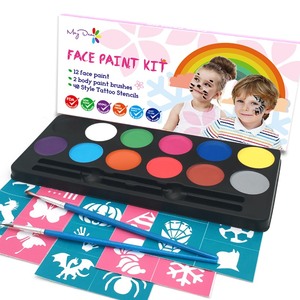 lot 6272430 image: Maydear Face Painting Kit for Kids with 12 Colors Safe and Non-Toxic Large Water Based Face Paint (Matte)