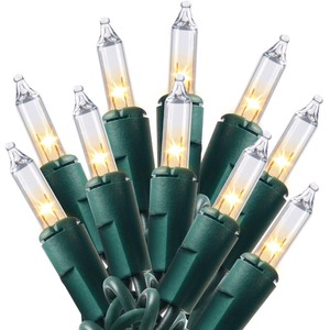 lot 6272435 image: Joiedomi Clear Christmas Lights Outdoor, 100 Count 21.5FT Christmas Tree Lights Indoor, Warm White String Lights, Green Wire Xmas Lights Decorations for Holiday Event Wedding Party Decor