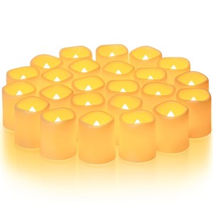 lot 6272439 image: Homemory 24Pack Flickering Flameless Votive Candles, 200Hour Long Lasting Electric Fake Candles, Battery Operated LED Tealight for Wedding, Christmas Decorations, Outdoor (Battery Included)
