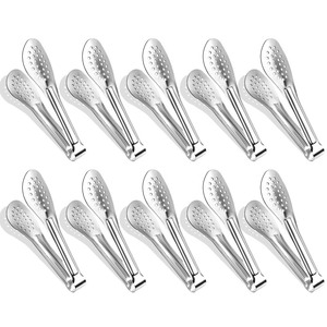 lot 6272442 image: 10PCS Serving Tongs, Small Kitchen Tongs,XEVOM Stainless Steel small tongs, Appetizer Tongs Ice Tongs Mini Sugar Tongs (5 Inch)