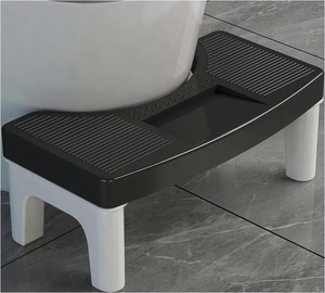 lot 6272444 image: LIGOPAPO Squatting Toilet Stool for Adult Pooping, Bathroom Potty Stool,Non-Slip Splicable Healthy Stable Plastic Toilet Assistance Step for Seniors and Kids,Black A