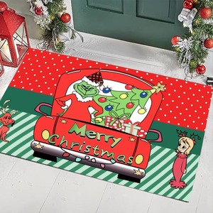 lot 6272446 image: Christmas Doormat, Christmas Decoration Non-Slip Doormat, 3D Visual Illusion Fluffy Carpet.
