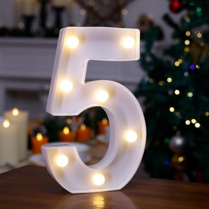 lot 6272455 image: LED Marquee Sign Light Up Letters, Alphabet Light Up Letters Sign, Battery Powered LED Letter Lights for Night Light, Wedding, Birthday, Party, Christmas or Home Decor (Number 5)