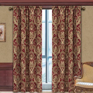 lot 6272456 image: Loom and Mill Luxury Damask Curtains for Bedroom, Lined Chenille Jacquard Blackout Curtains 2 Panels with Tiebacks, Window Curtain for Living Room Banquet Decor, Rod Pocket(52��W x 84��L, 2 Panels) - Retail $75.99