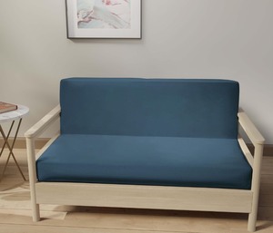 lot 6272463 image: LANE LINEN Futon Covers Full Size, 100% Cotton Futon Slipcovers, Full Size Futon Mattress Cover for Futon Sofa Bed, Foldable Armless Sofa Cover, Zippered Futon Couch Cover - Bluestone