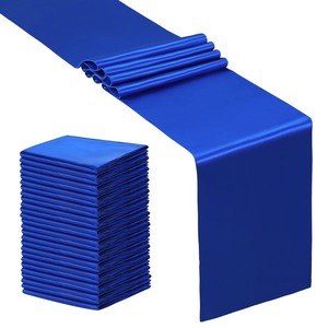 lot 6272465 image: SiinvdaBZX 24 Pcs Royal Blue Satin Table Runner 12 x 108 inches Long, Bright Smooth Satin Wedding Table Runner Decorations for Birthday Parties, Buffet, Banquets, Graduations, Engagements