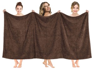 lot 6272466 image: American Soft Linen Oversized Bath Sheet 40x80 Extra Large for Bathroom, 100% Cotton Turkish Jumbo Bathsheet Towels for Adults, Brown Bath Sheet