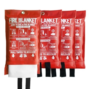 lot 6272469 image: KingtooSize Fire Blanket for Kitchen and Home, 40 x 40, Fiberglass Emergency Fire Blanket, 4 Pack