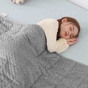 lot 6272472 image: Sivio Weighted Blanket 5 Pounds,Heavy Blanket for Bed, Dual Side Soft Minky and Breathable Weighted Blanket, 36x 48 Grey