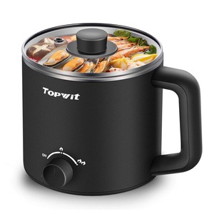 lot 6272485 image: Topwit Hot Pot Electric, Electric Pot, 1.6L Ramen Cooker, Multifunctional Electric Cooker for Pasta, Shabu-Shabu, Oatmeal, Soup and Egg with Over-Heating Protection, Boil Dry Protection, Black