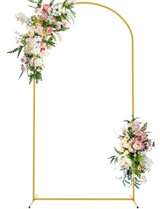 lot 6272495 image: Wokceer 7.2 FT Wedding Arch Backdrop Stand, Square Arch Gold Metal Arch Backdrop Stand for Wedding Ceremony Birthday Party Bridal Baby Shower Photo Booth Garden Floral Balloon Arch Decoration