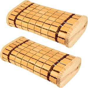 lot 6272509 image: MAKCNMYM 2 Pack Bamboo Headrest Pillow Natural Sauna Neck Rest Handmade Wood Pillow Chinese Style Household Spa Steam Sauna Rooms Breathable Hollow Pillow for Sauna Home Spa