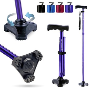 lot 6272518 image: HurryCane Freedom Edition Folding Walking Cane, Pathfinder Purple