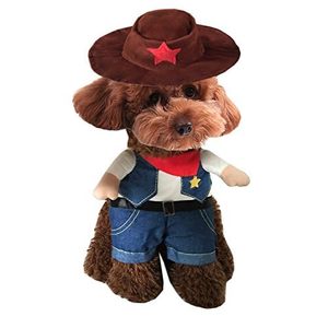 lot 6272527 image: Hotumn Cowboy Dog Costume with Hat Dog Clothes Halloween Costumes for Cat and Small Dog(S)