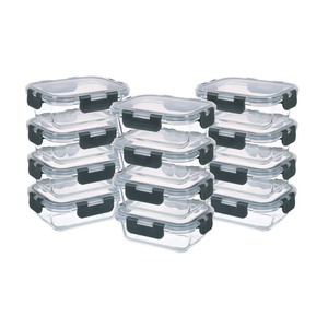 lot 6272531 image: GULFLIN 24-Piece Small Glass Food Storage Containers with Lids Airtight, 1.5 Cup Meal Prep Containers Set, Microwave&Dishwasher Safe, Leak-Proof, BPA-Free, Grey