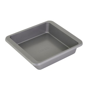 lot 6272536 image: KitchenAid 9in Nonstick Aluminized Steel Square Cake Pan, Contour Silver